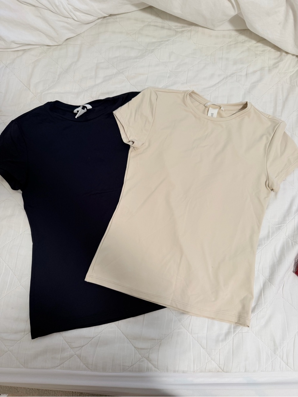 H&M Beige and Black Crewneck Tank Tops